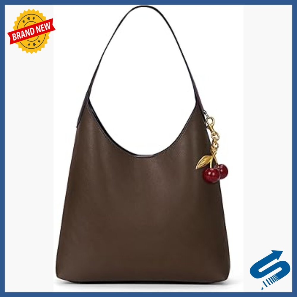 Medium Vegan Leather Hobo Shoulder Bag Tote Slouchy Designer Handbag